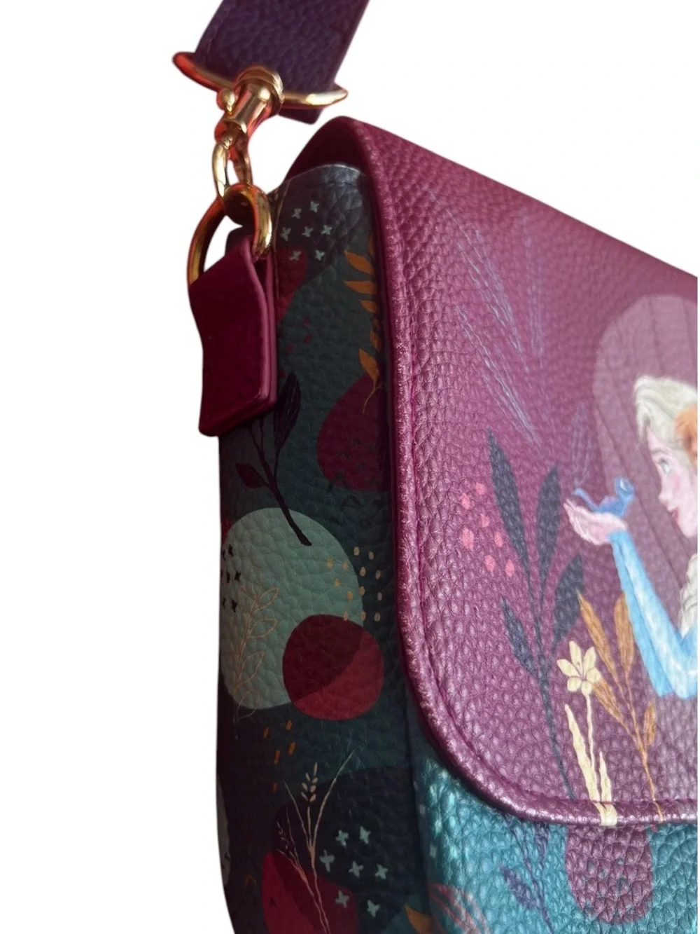 Disney Parks Frozen 2 Anna Elsa Crossbody Bag Floral Shoulder Purse